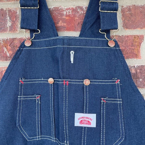 NWT Men’s Round House Dark Wash Carpenter Style Zipper Fly Overalls Size 48x30 - Picture 4 of 15